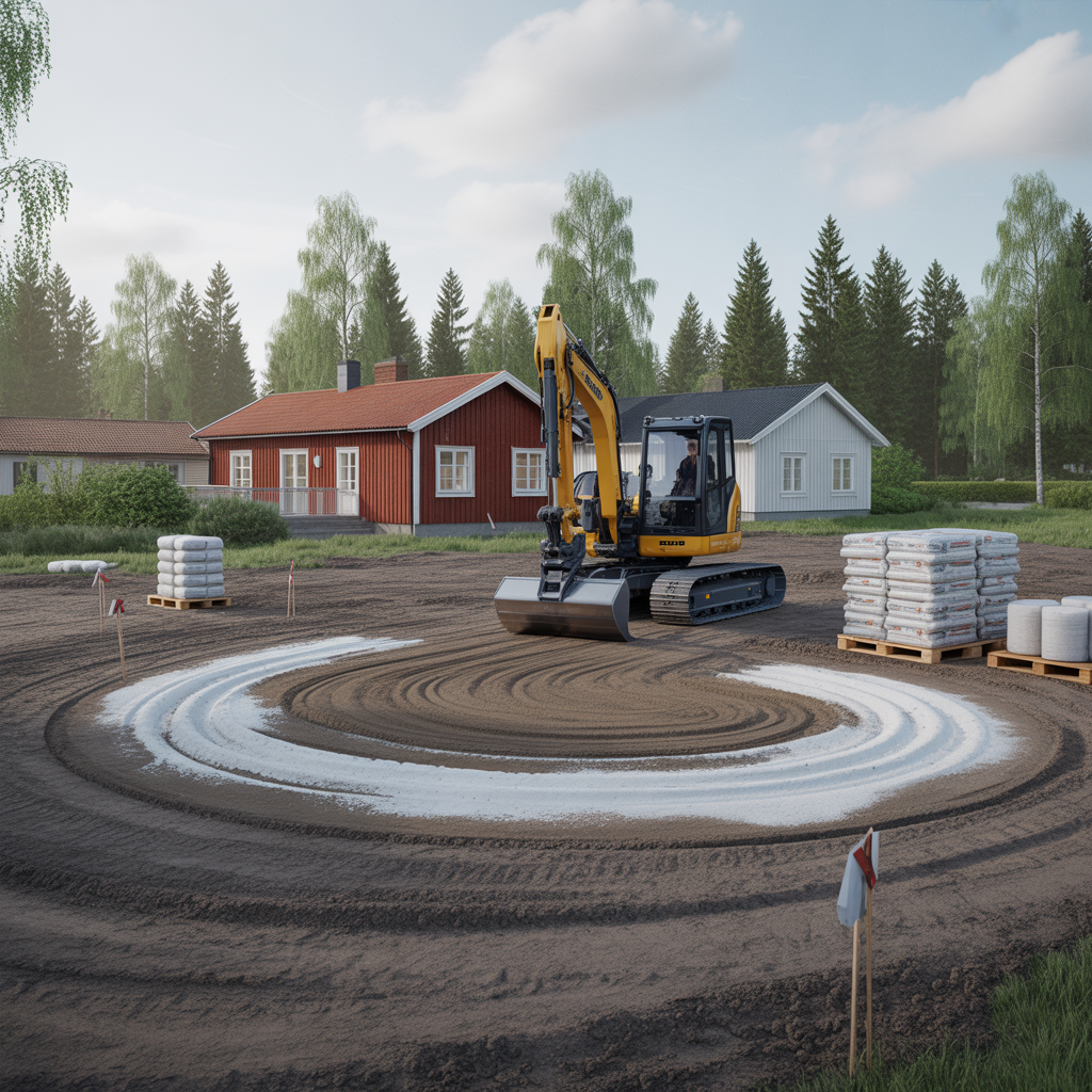 stabilisera lerjord med kalk och cement metod och kostnad