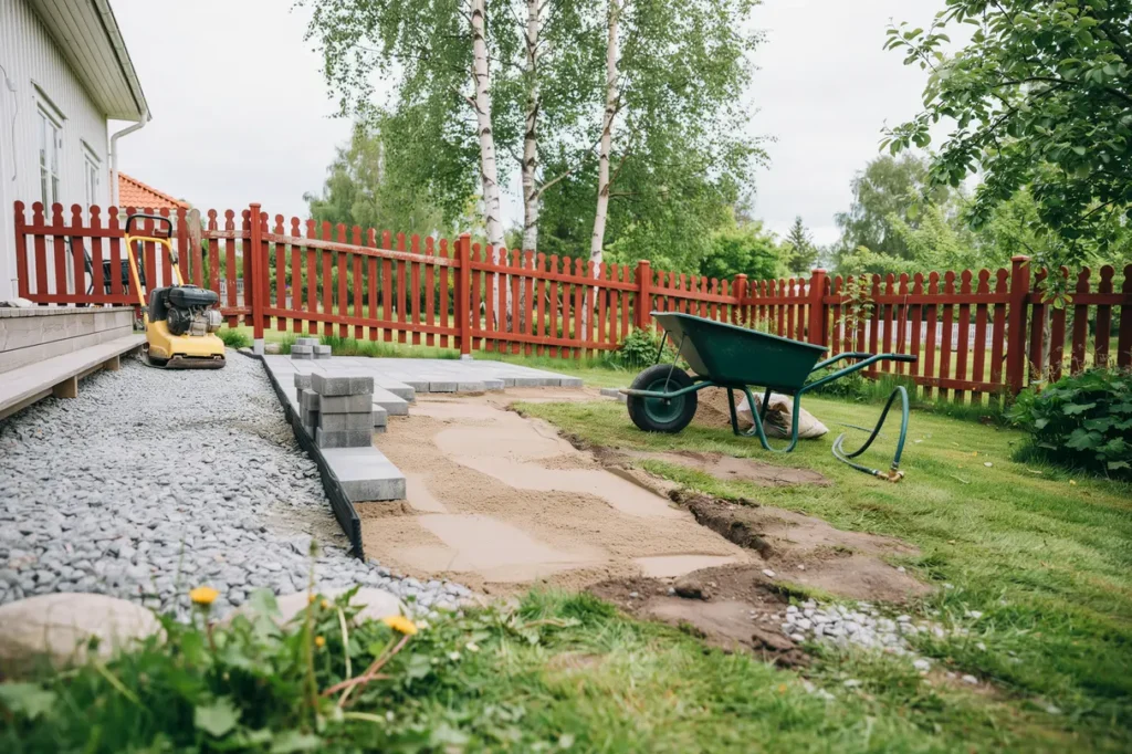 juli p tomten b sta tiden att anl gga uteplats i sten underarbete materialval och smart planering