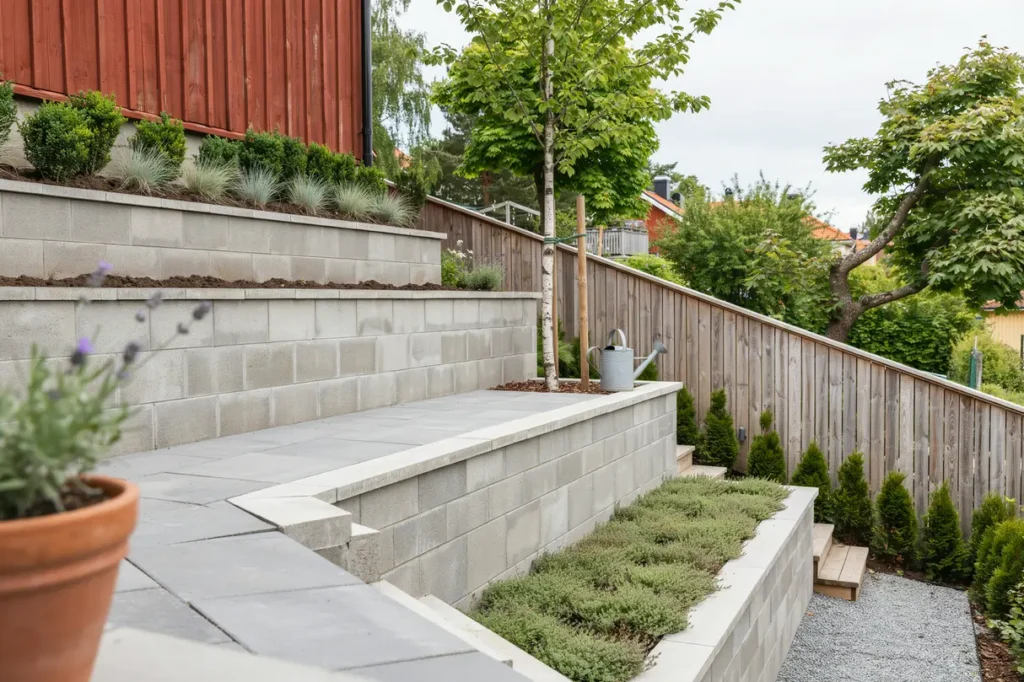 terrassering och st dmursarbete f r kuperad villatomt i gamla enskede