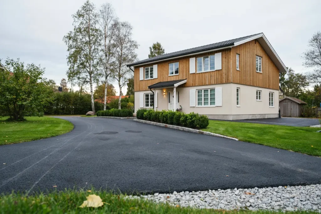 asfaltsl ggning runt huset smarta ytor f r infart g ngar och parkering som h ller l nge